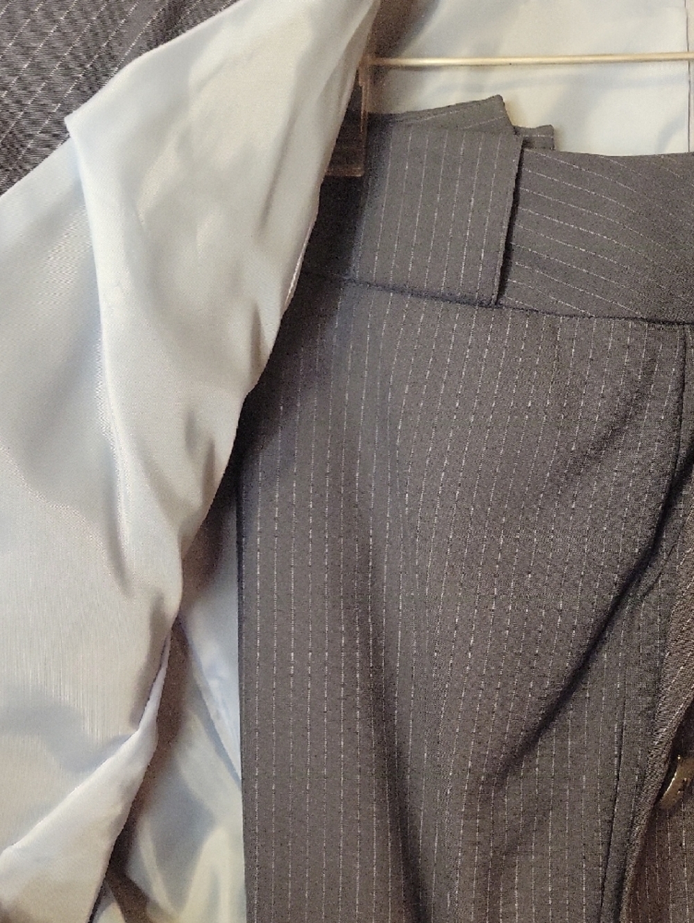 Larry Levine Navy Pinstripe Suit - Jacket & Pant - Picture 3 of 6